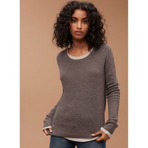 Aritzia TNA The Penny Sweater Waffle Knit Alpaca & Wool Sweater Sz M Taupe NEW